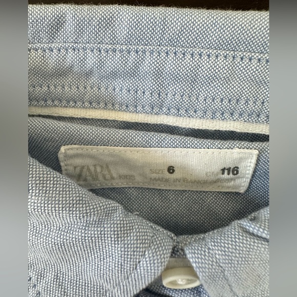 Zara chambray collared button shirt, size 6 - Picture 7 of 7
